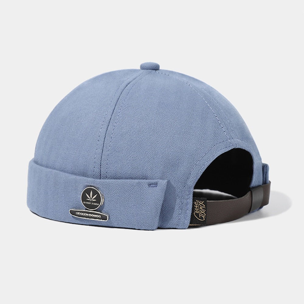 Men Women Retro Dome Melon Brimless Beanie Cap Unisex Skullcap Sailor Cotton Mechanic Trendy Color Elastic Panels Docker Hat