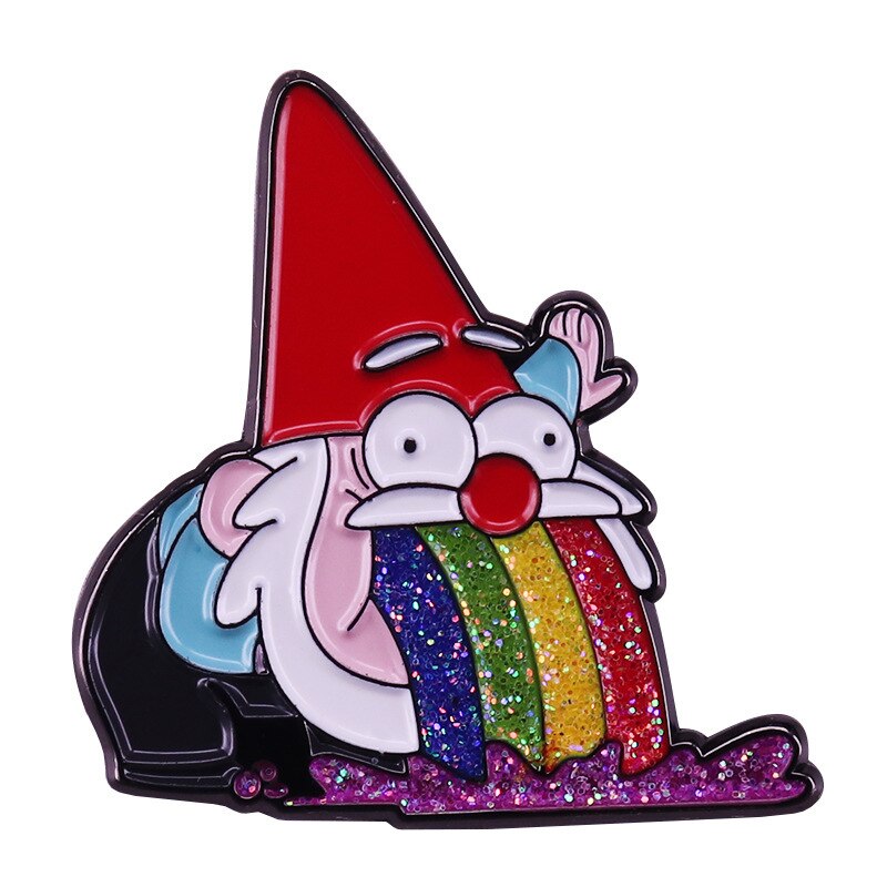 Cute dwarf rainbow brooch grotesque town fan lovers decoration