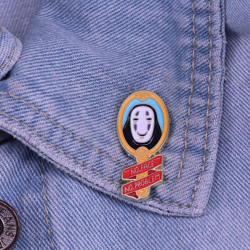 Faceless male mirror brooch, fan fan accessory badge
