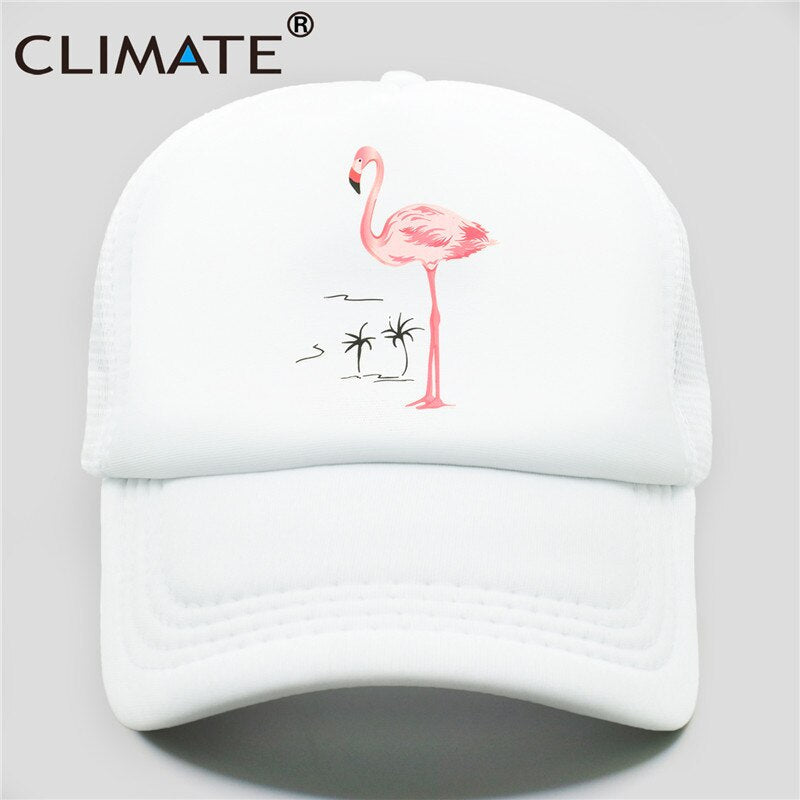 CLIMATE Flamingo Cap Girls Women Hat Pink Rose Cap Cute Lovely Summer Caps Hat Hip Hop Mesh Baseball Caps Hat for Women
