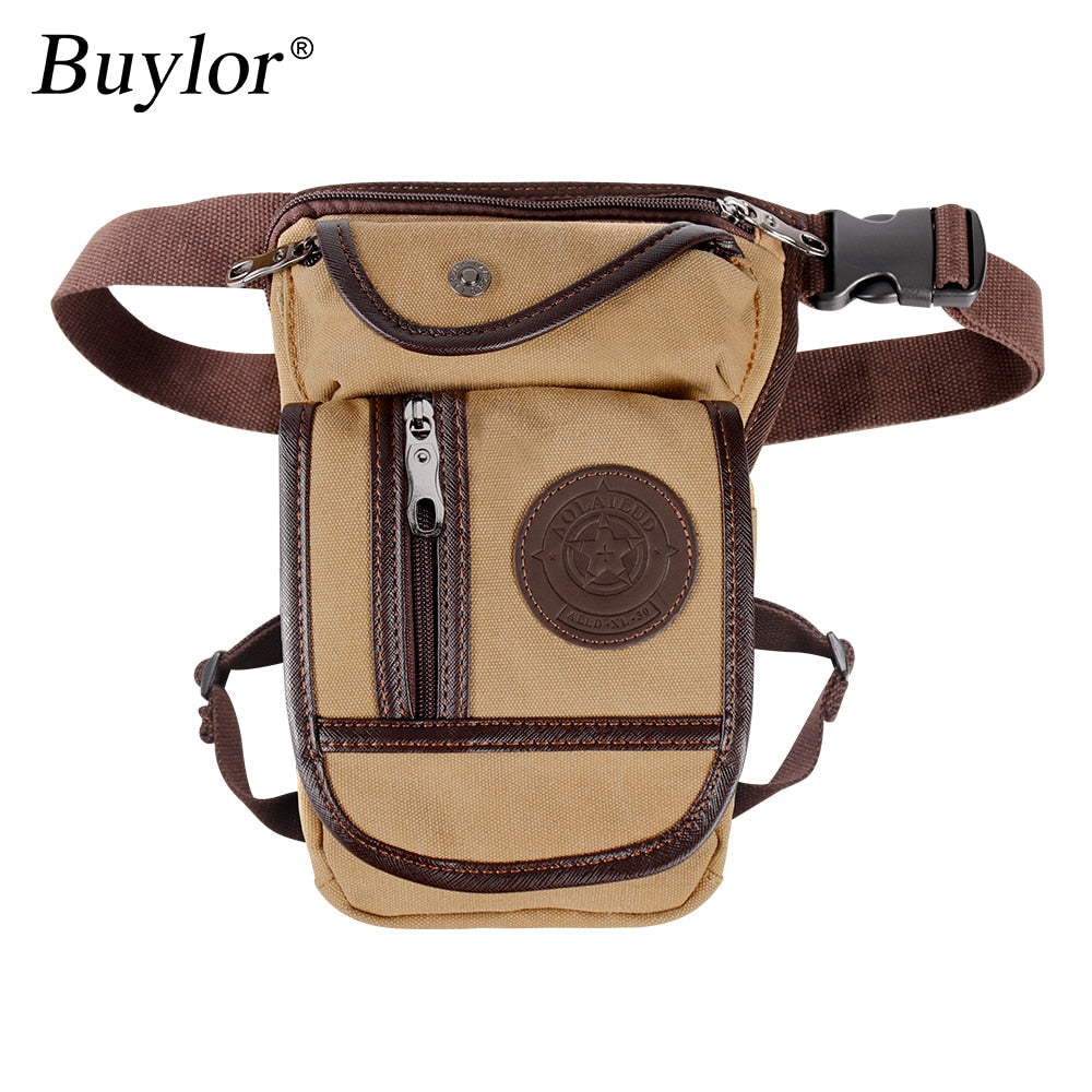 Buylor Drop Leg Bag Vintage Thigh Pack Fanny Military Motor Cycle Messenger Canvas/Nylon Cycle Shoulder Bag Riding Waist Pack