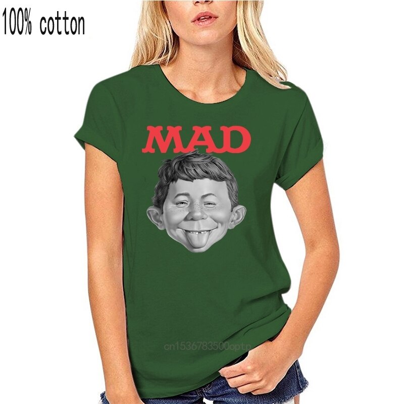 Mad Magazine Alfred E Newman T Shirt Retro 1970'S Funny Graphic Tee Wbt349 Style Loose Anime Tee Shirt 031338