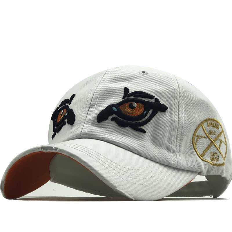 3D Embroidered eye Cap For Men Cotton Sports Baseball Caps Fashion Black Pattern Women Snapback Army Male Cap Hip Hop Bone