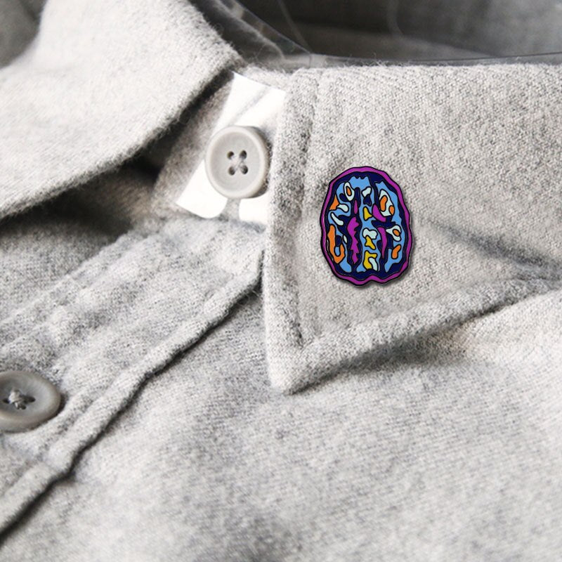 Brain brooch mental health awareness badge