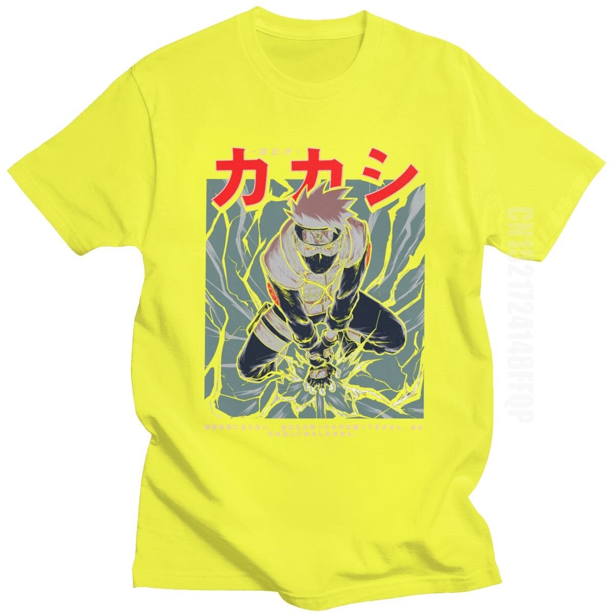 Kakashi Hatake Tshirt Men 100% Cotton Anime Manga Sharingan Tee Shirt Crewneck Summer Naruto Ninja T-shirt Japan Style Clothing