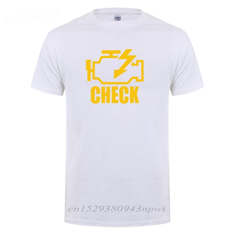 Mechanic Auto Repair Check Engine Light T-Shirt Funny Birthday Gift For Men Daddy Father Husband Short Sleeve Cotton T Shirt Tee
