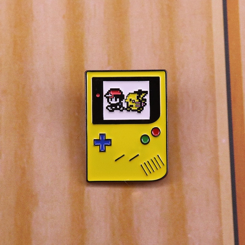 Cute cartoon mashup badge childhood nostalgic game console badge