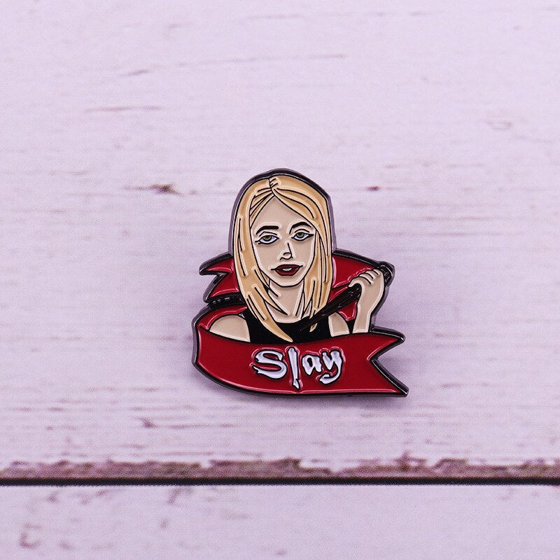 American TV series Buffy the Vampire Slayer brooch feminist badge