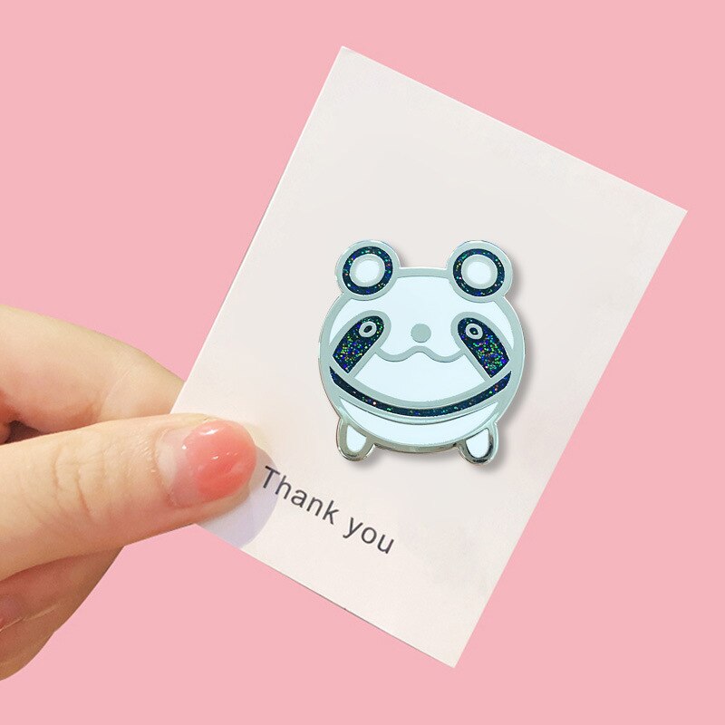 Cute glitter cartoon brooch