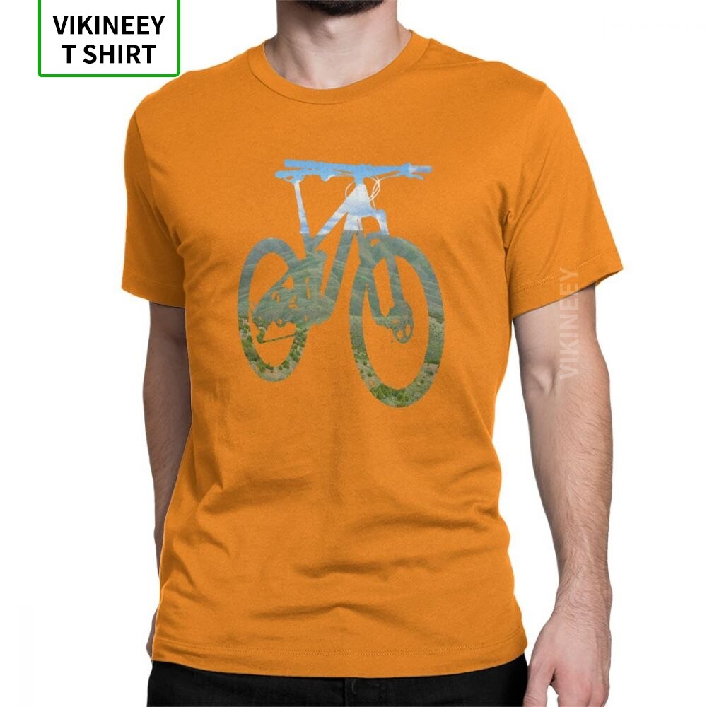 Man T Shirt Mountain Bike T-Shirts Mountain And Sky MTB Collection Stylish Short Sleeves Tees Clothing 100% Cotton Print