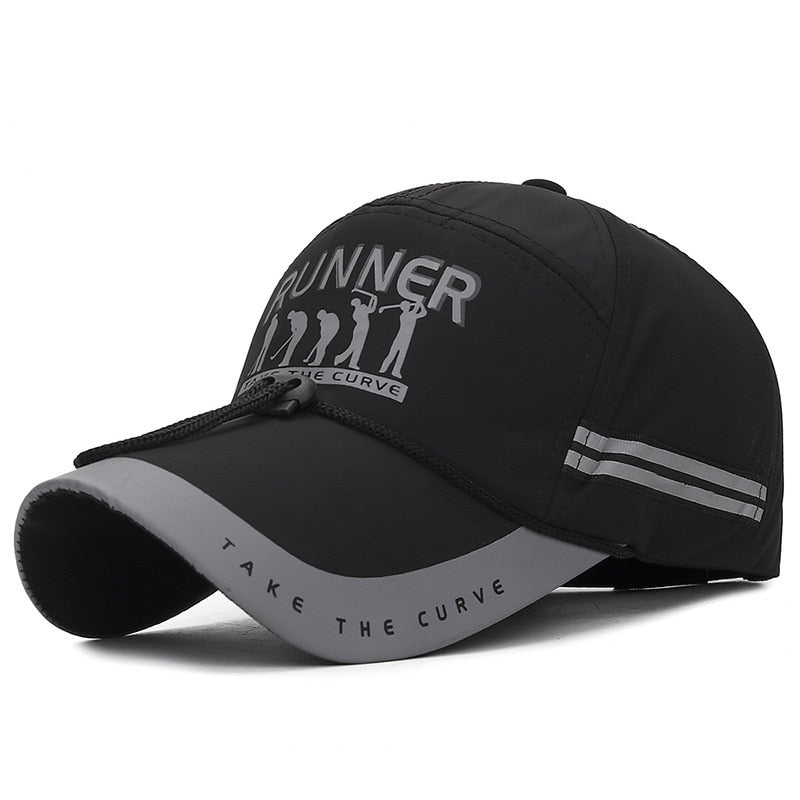 Men's Outdoor Sports Hats for Fishing Long Brim Caps Man Windproof Sun Hats with Rope Breathable Baseball Cap Sports Hunting Cap