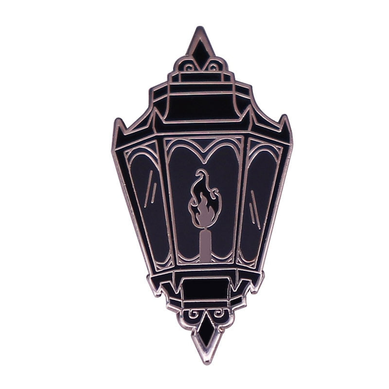Black Lantern Lantern Brooch Gothic Metal Badge