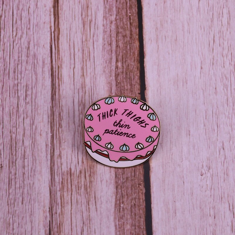 Beautiful Pink cake brooch feminism badge