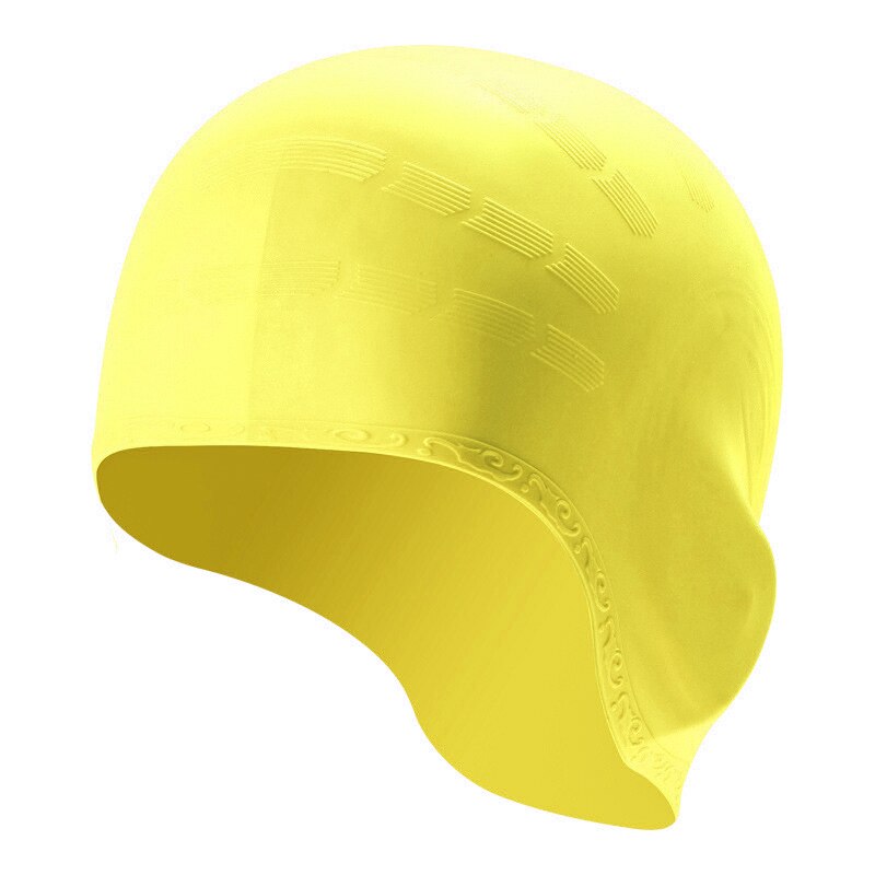 Unisex Silicone Waterproof Ear Protection Swimming Cap Adult Men Women Stretchable Bathing Swimming Hat