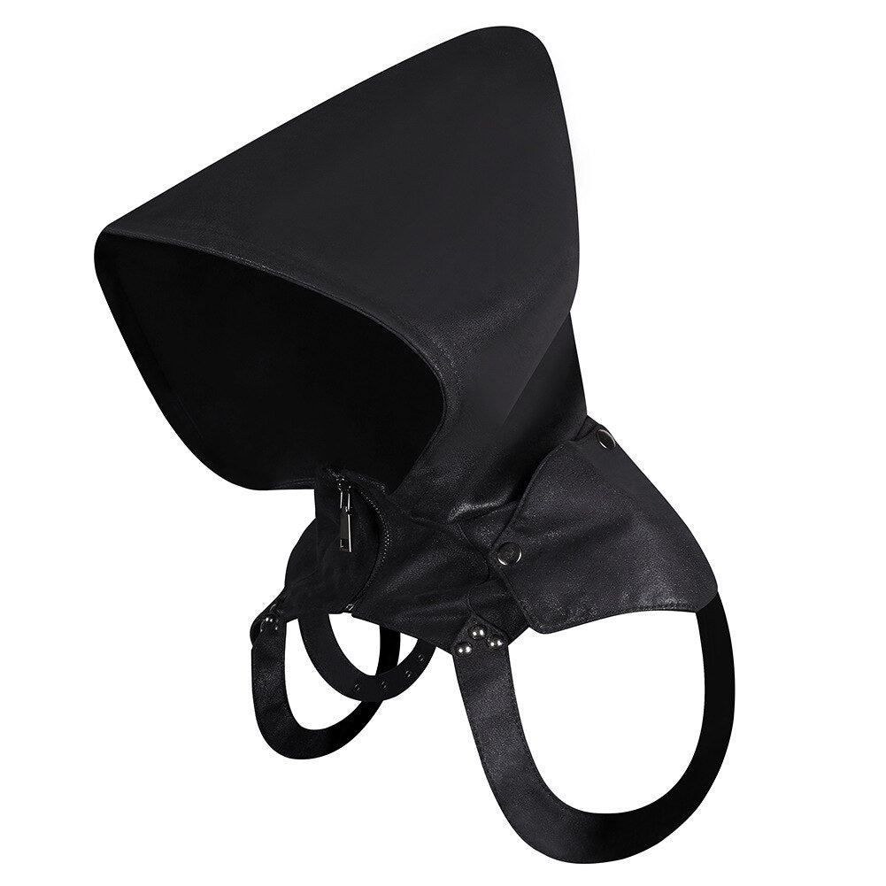 Men Hip Hop Hat Halloween Costumes Accessories Hats Males Headscarf Zipper Leather Costume Props Steampunk Dance Street Hoody