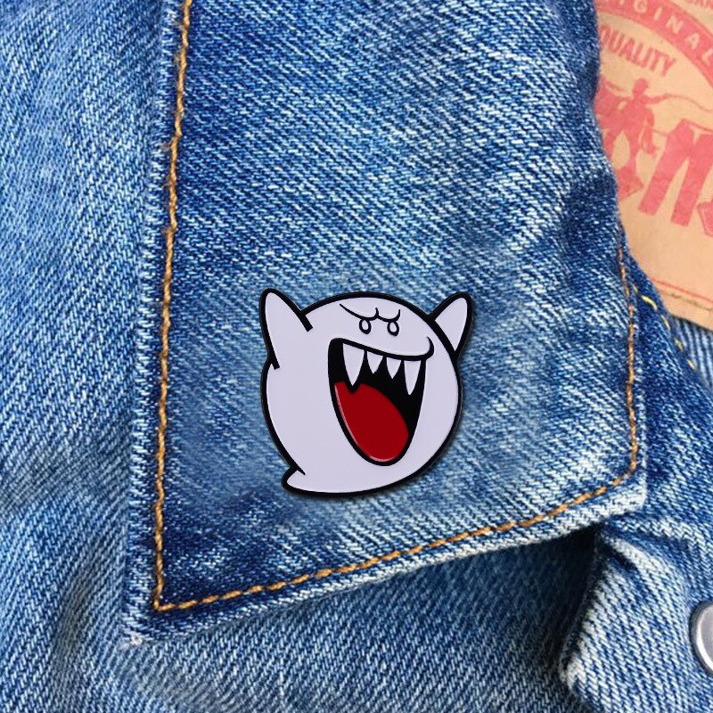 Cute Booing Ghost Brooch Cartoon Game Inspiration Badge
