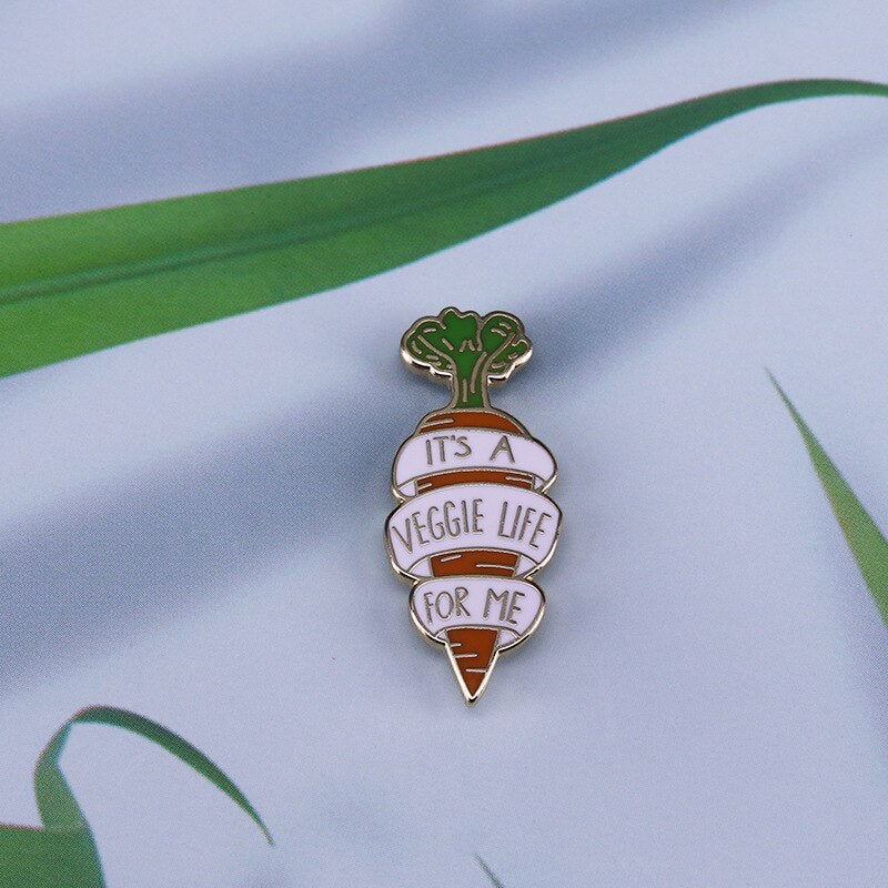 Cute carrot brooch vegan life vegan badge
