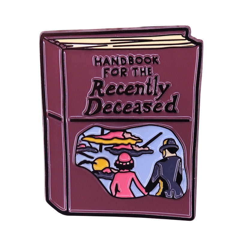 Beetlejuice Mage Undead Handbook Brooch Horror Movie Badge