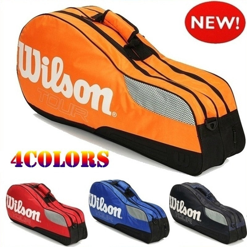 wilson Tennis Bag Brand Tennis Racquet Bag 4-6 Piece Rackets Tennis Bag Nylon Dacron Tennis Racket Racquet Backpack -40