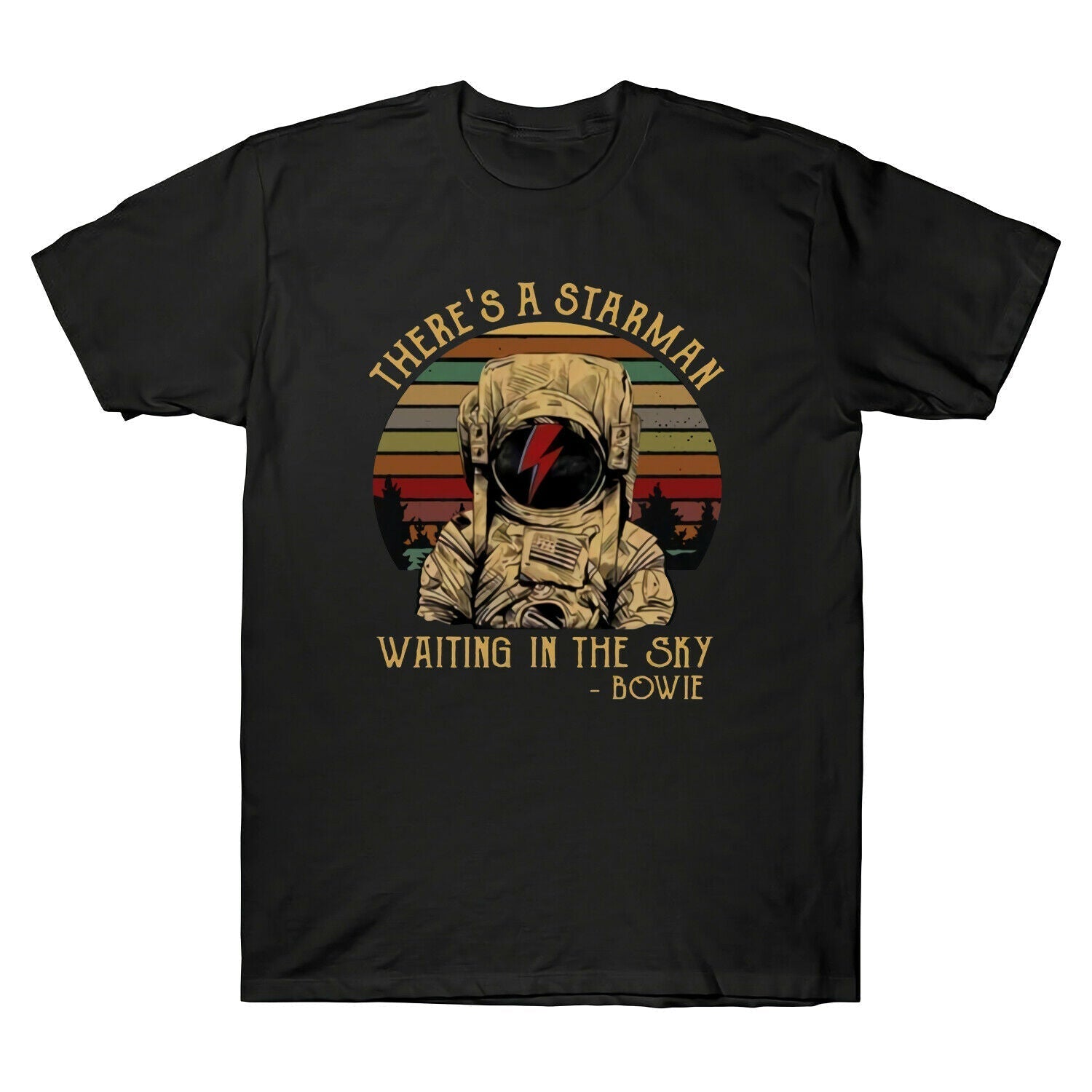 David Bowie There'S A Starman Waiting In The Sky Vintage Men'S T Shirt  Summer