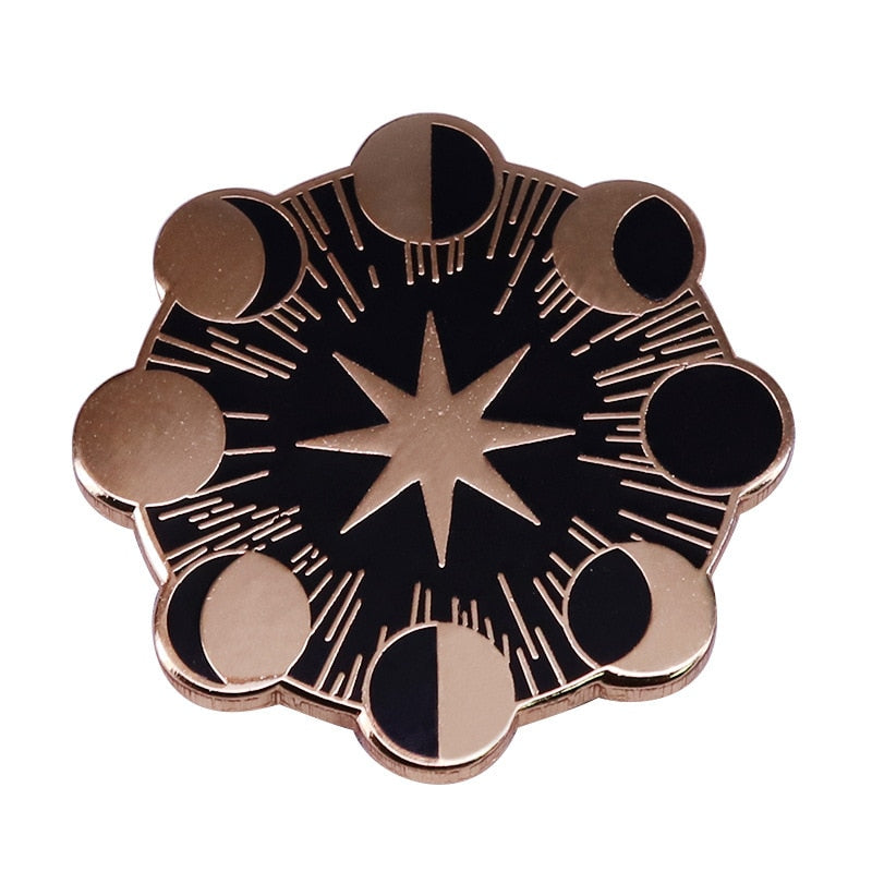 Beautiful moon phase brooch fashion celestial art accessory badge