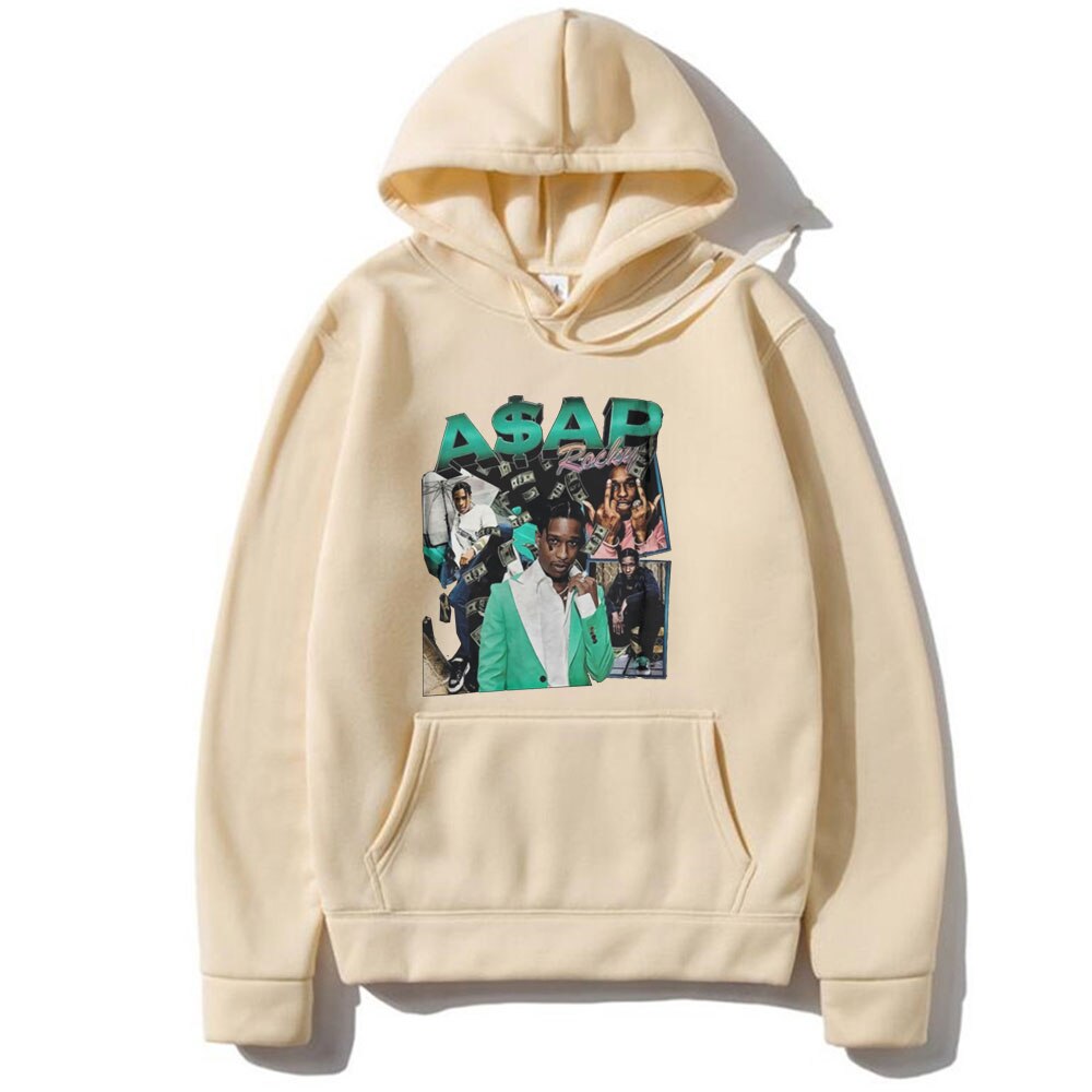 Awesome Hip Hop Rap ASAP Rocky Hoodie Men Women Oversized Street Hoodies Playboi Carti Hoody Harajuku Green Logo Print Clothes