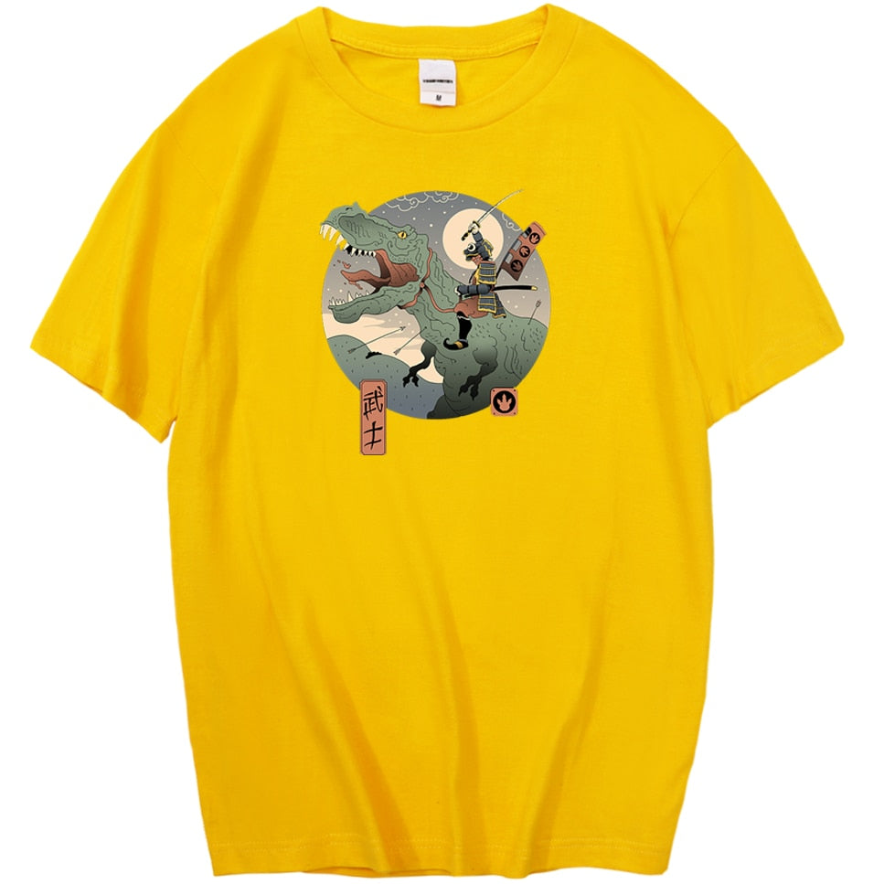 Dinosaur Personality Printing T Shirt Mens Summer Japanese Anime Man T-Shirt Harajuku Fashion Tops Korean Casual Streetwear