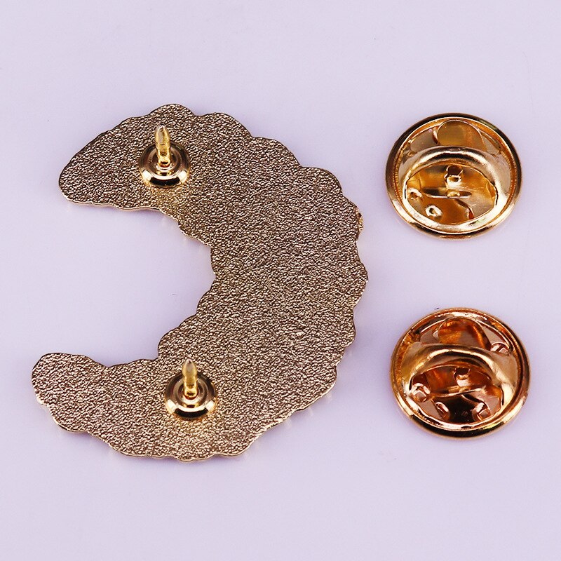 Pretty floral moon brooch