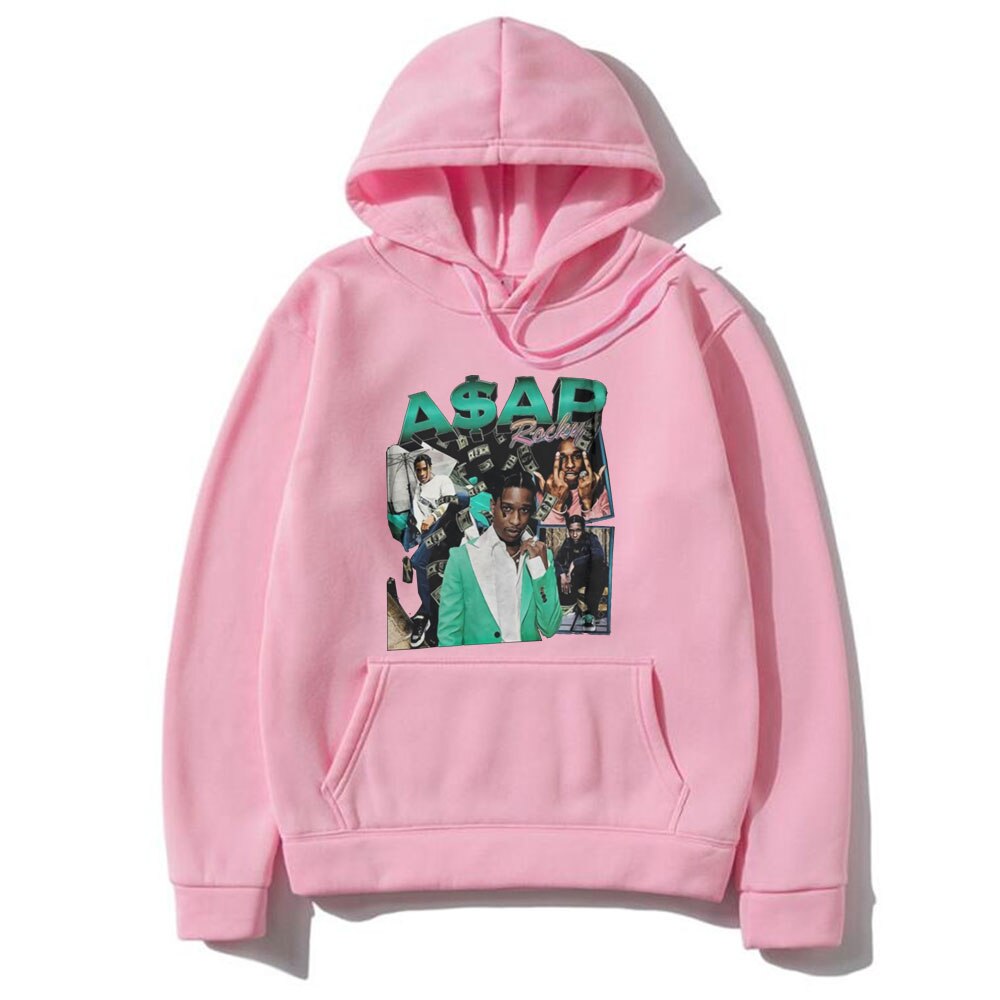 Awesome Hip Hop Rap ASAP Rocky Hoodie Men Women Oversized Street Hoodies Playboi Carti Hoody Harajuku Green Logo Print Clothes