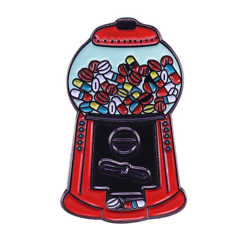 Cute retro candy machine brooch