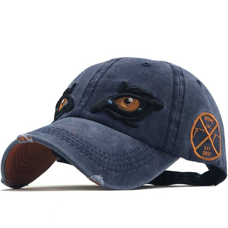 3D Embroidered eye Cap For Men Cotton Sports Baseball Caps Fashion Black Pattern Women Snapback Army Male Cap Hip Hop Bone