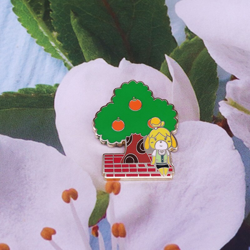 Animal Crossing Isabel Brooch Cute Fruit Tree Emblem