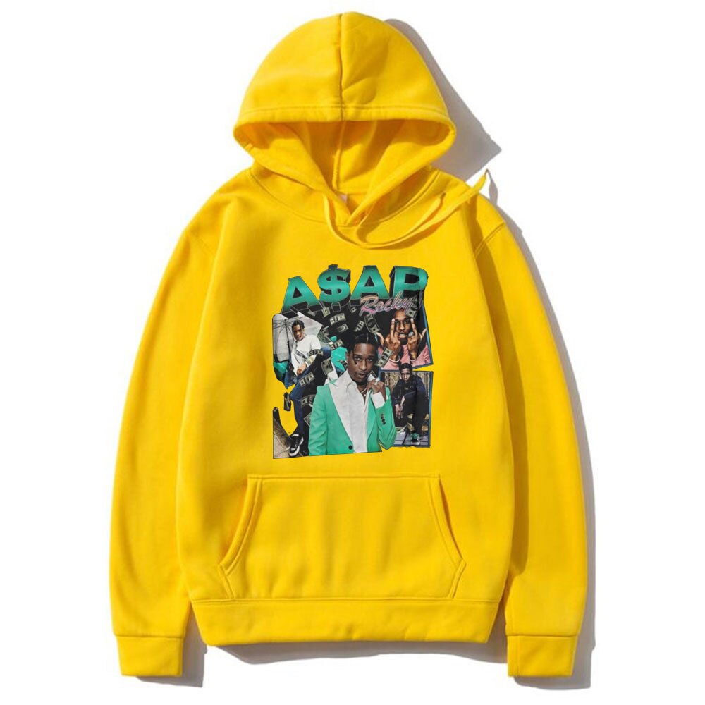Awesome Hip Hop Rap ASAP Rocky Hoodie Men Women Oversized Street Hoodies Playboi Carti Hoody Harajuku Green Logo Print Clothes