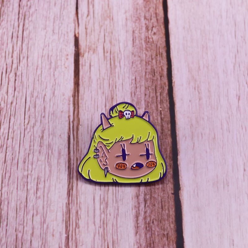 Cute Devil Girl Dolly Brooch Cartoon Girly Decoration Accessories