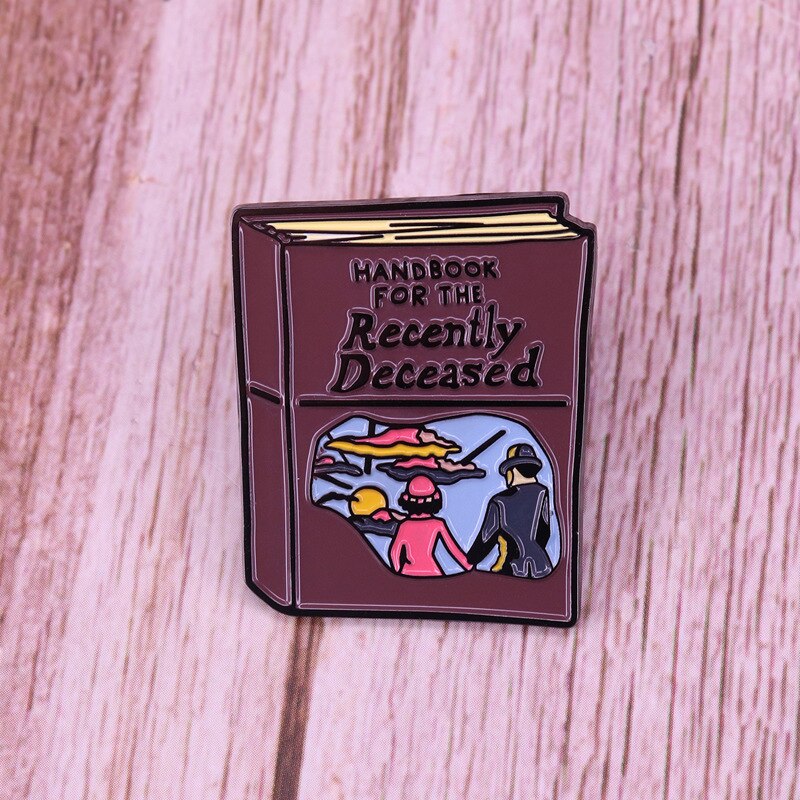 Beetlejuice Mage Undead Handbook Brooch Horror Movie Badge