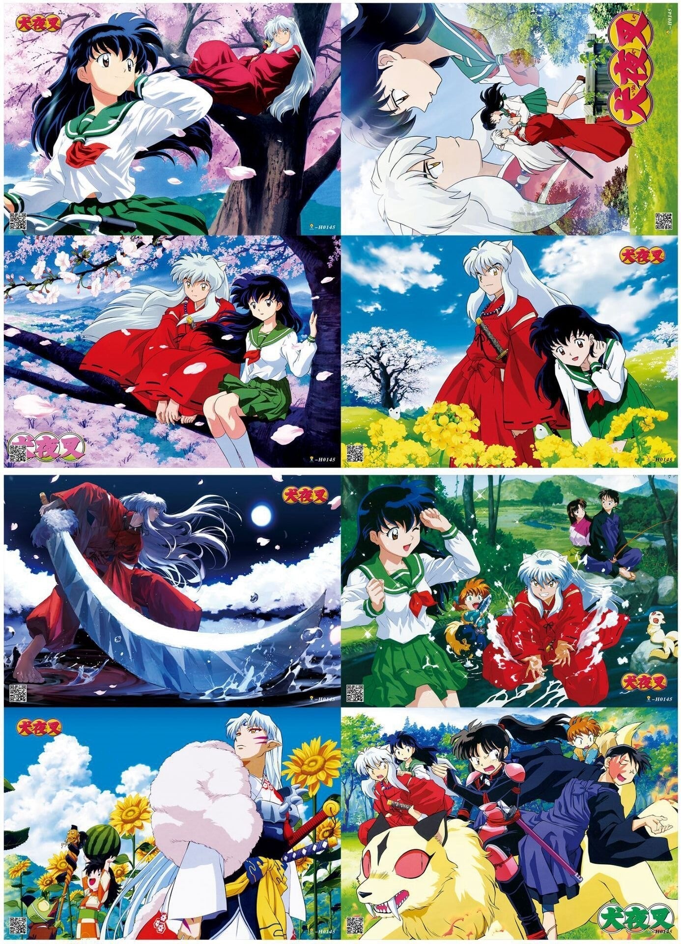 Anime Inuyasha Poster Home Room Wall Decorative Painting 42x29cm A Set of Eight
