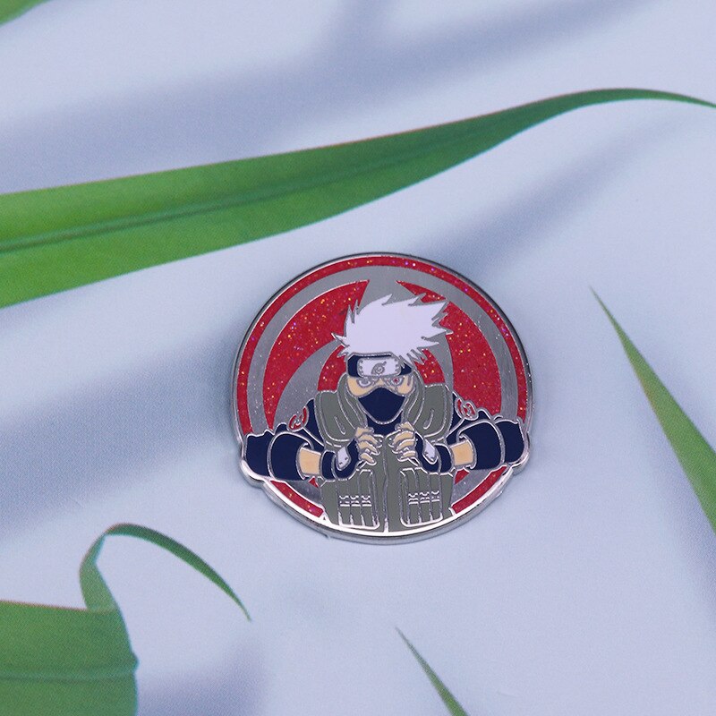 Flag Mu Kakashi Brooch Japanese Anime Boy Badge