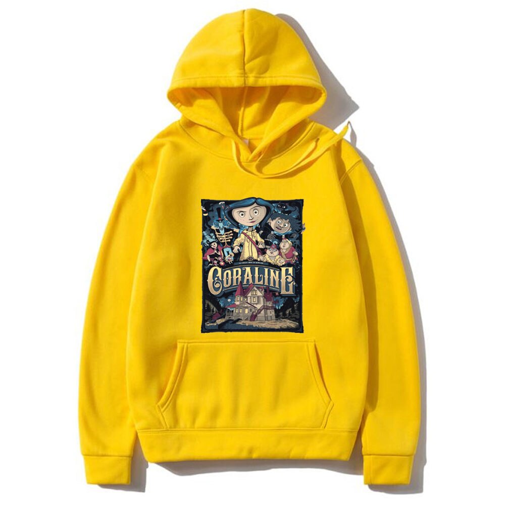 Tim Burton Neil Gaiman Nightmare Before Christmas Goth Dark Men Women Hoodie Coraline Print Hoodies Fashion Sweatshirt Swag