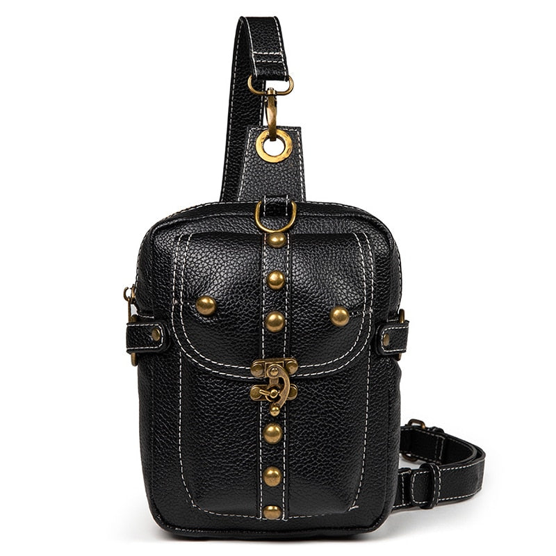 Steampunk Chest Bag for Male Hip Hop Motor Tactical Streetwear Waist Pack Men Ou
