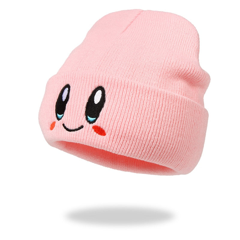 Beanie, Big eye Pattern Embroidery Knitted hat, Warm cap, Hip-hop hat, Woolen hat, Women's Knitted thick hat, Melon leather hat