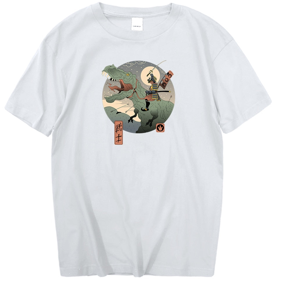 Dinosaur Personality Printing T Shirt Mens Summer Japanese Anime Man T-Shirt Harajuku Fashion Tops Korean Casual Streetwear