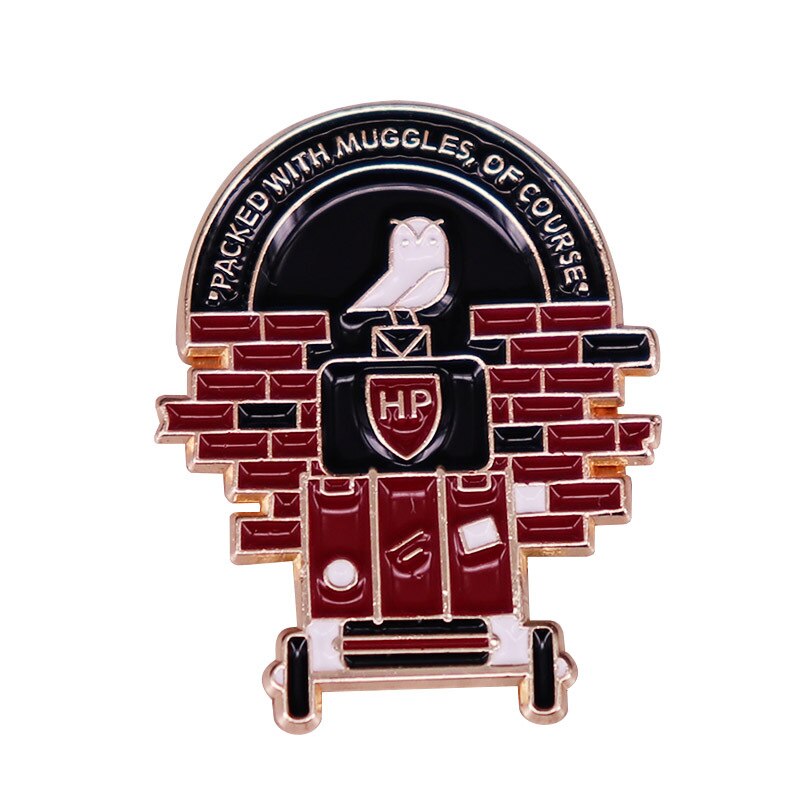 White owl badge funny magic world pin
