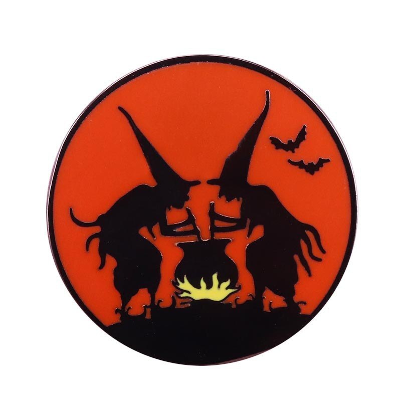 Magic Cauldron Witch Brooch Halloween Christmas Accessories Decoration Badge