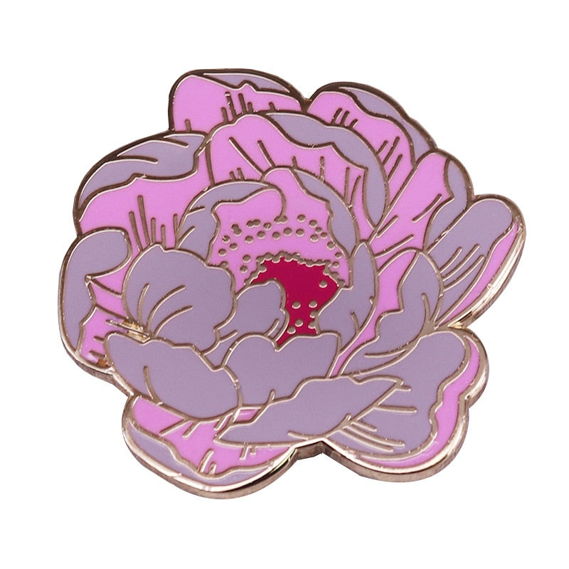 Beautiful Pink rose flower brooch romantic art badge