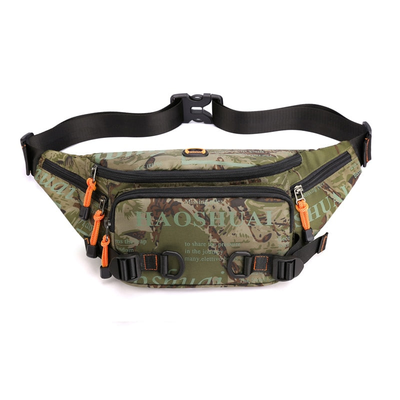 Fashion Letter Waist Bags For Men Casual Nylon Waist Packs Hot Sale Unisex Belt