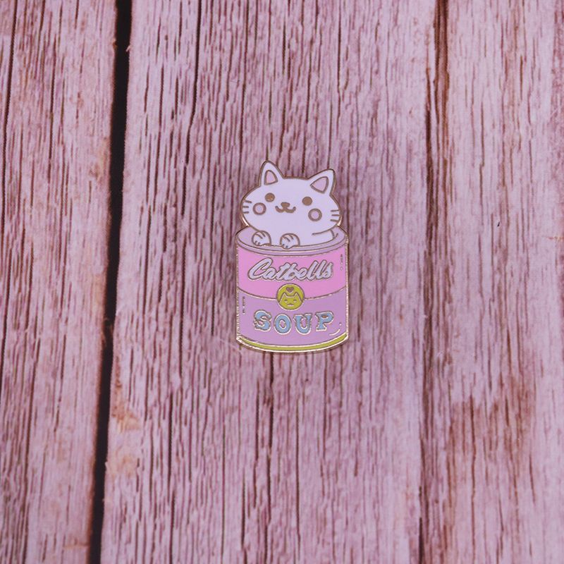 Canned Cat Brooch Andy Warhol Inspired Art Badge