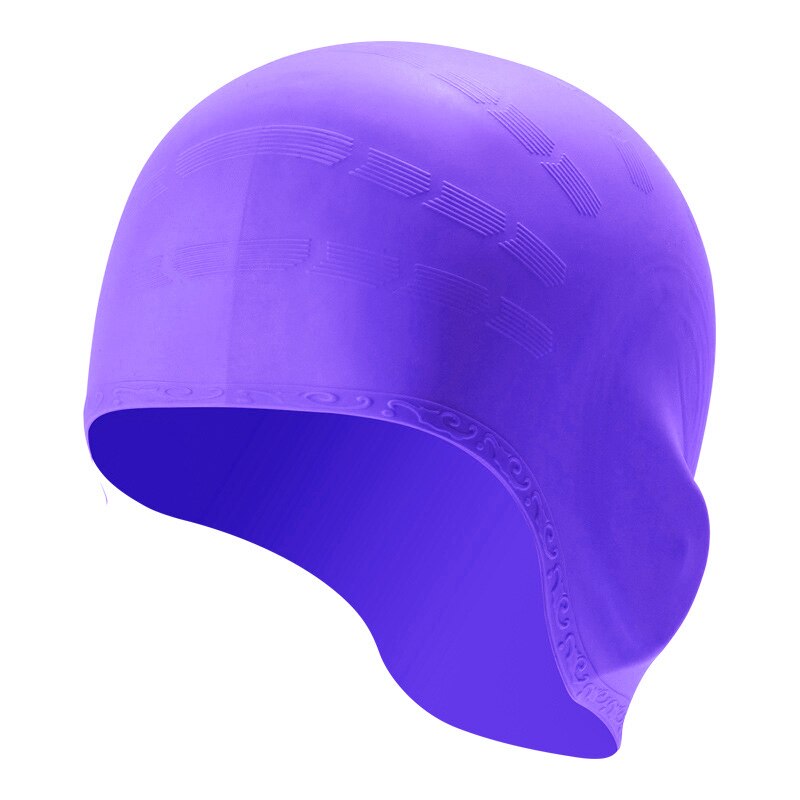 Unisex Silicone Waterproof Ear Protection Swimming Cap Adult Men Women Stretchable Bathing Swimming Hat
