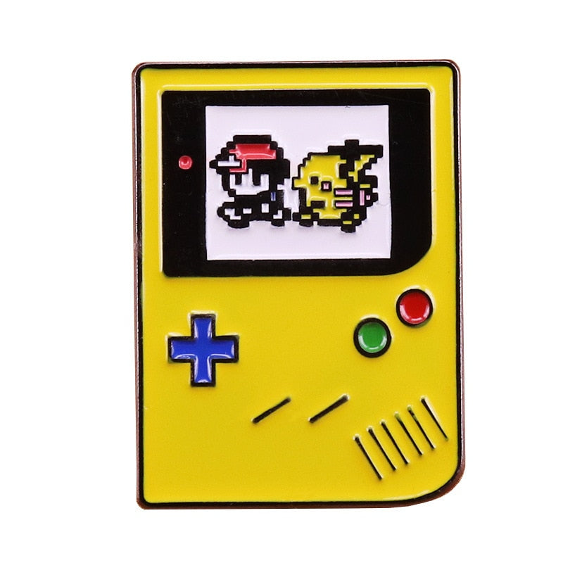Cute cartoon mashup badge childhood nostalgic game console badge