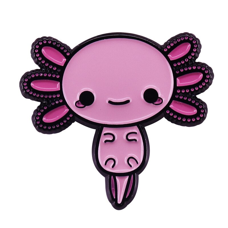 Cute cartoon salamander brooch cute Pink animal badge