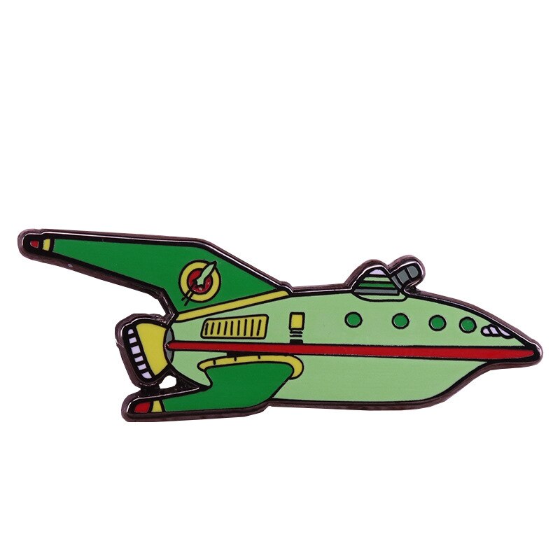 Flying out of a future planet express brooch adventure animation badge